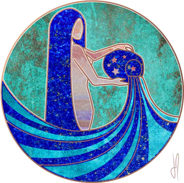 Aquarius Zodiac Artwork PNG Image