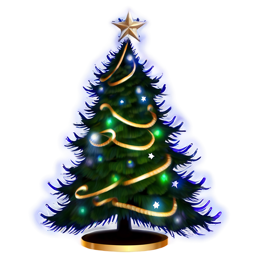 Arbol De Navidad With Blue Lights Png 06122024 PNG Image