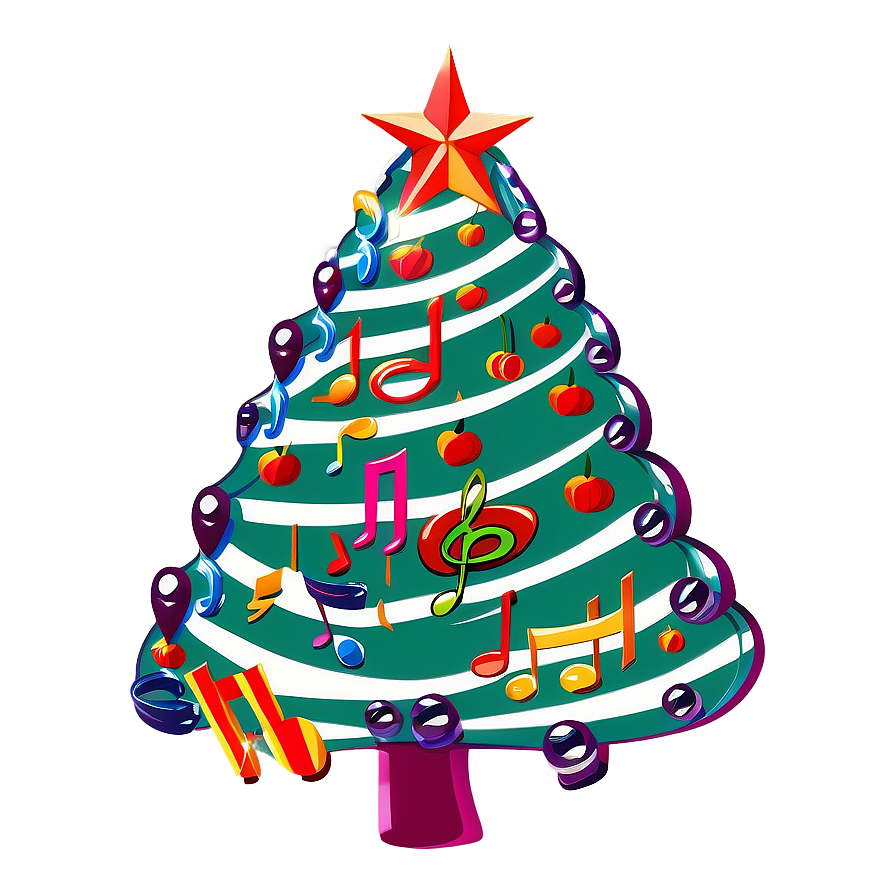 Arbol De Navidad With Musical Notes Png Sqp14 PNG Image