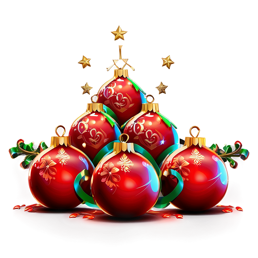 Arbol De Navidad With Red Ornaments Png Jnq PNG Image