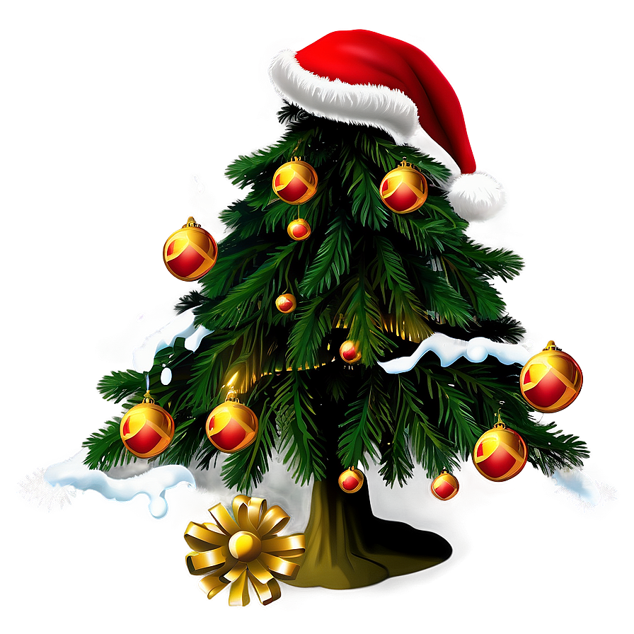 Arbol De Navidad With Santa Hat Png 46 PNG Image