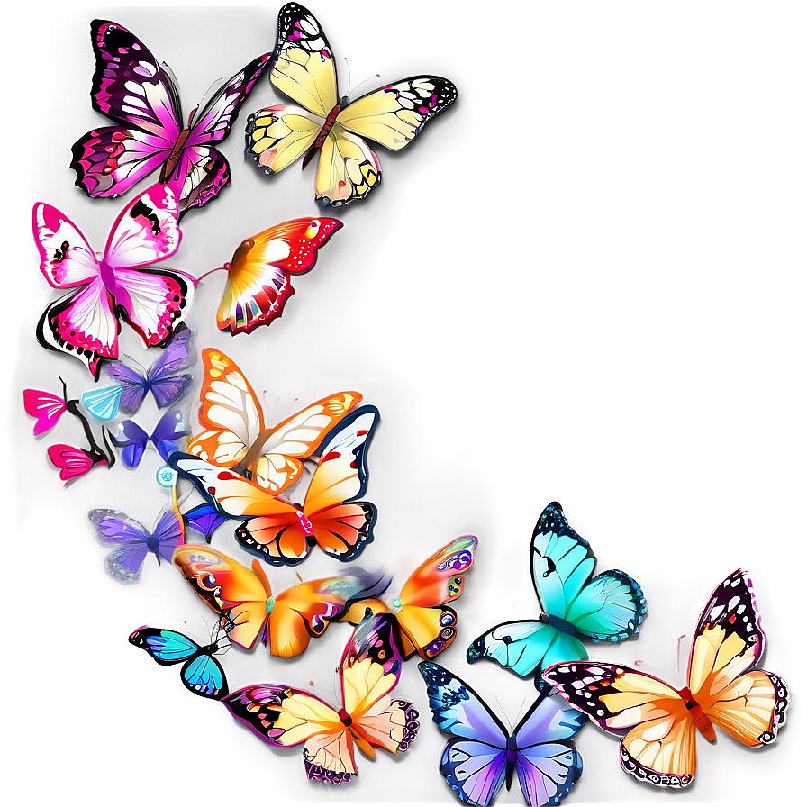 Arc Of Butterflies Png Lea PNG Image