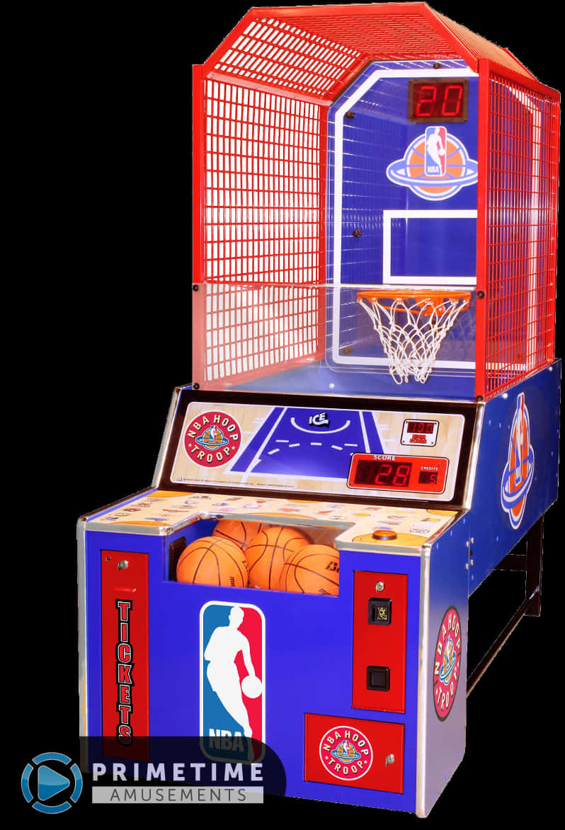 Arcade Basketball Game Machine PNG Image