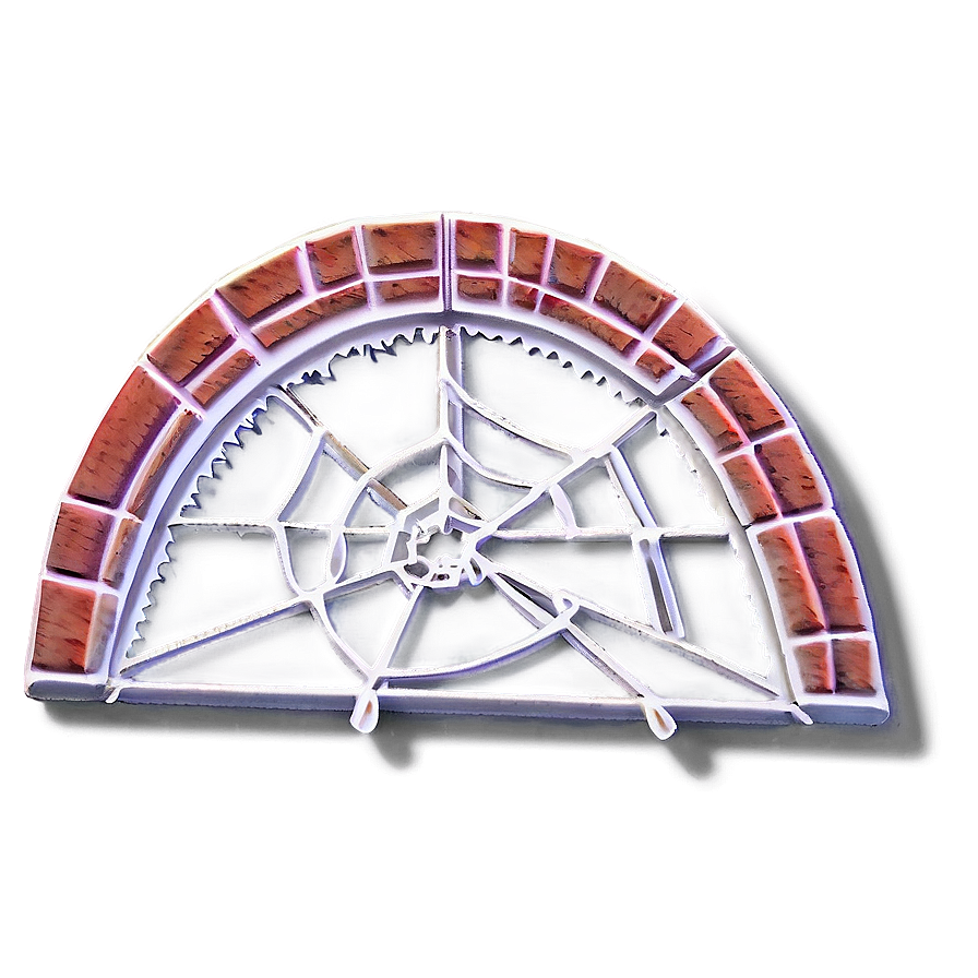 Arched Window Spider Web Art PNG Image