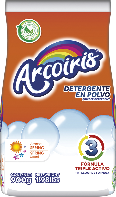 Arcoiris Detergent Powder Packaging PNG Image