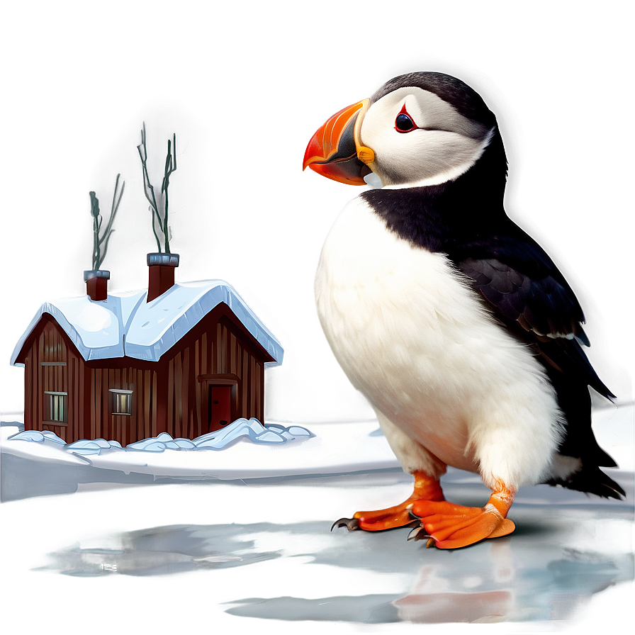 Arctic Puffin In Winter Png Rqs4 PNG Image