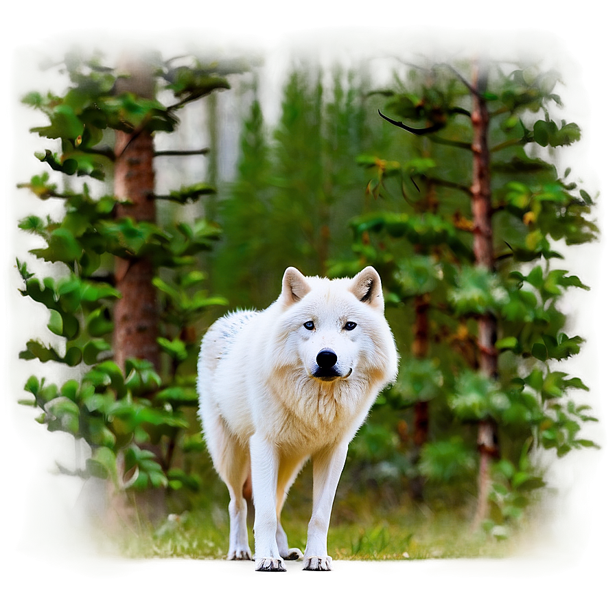 Arctic Wolf In Wilderness Png Gbs PNG Image