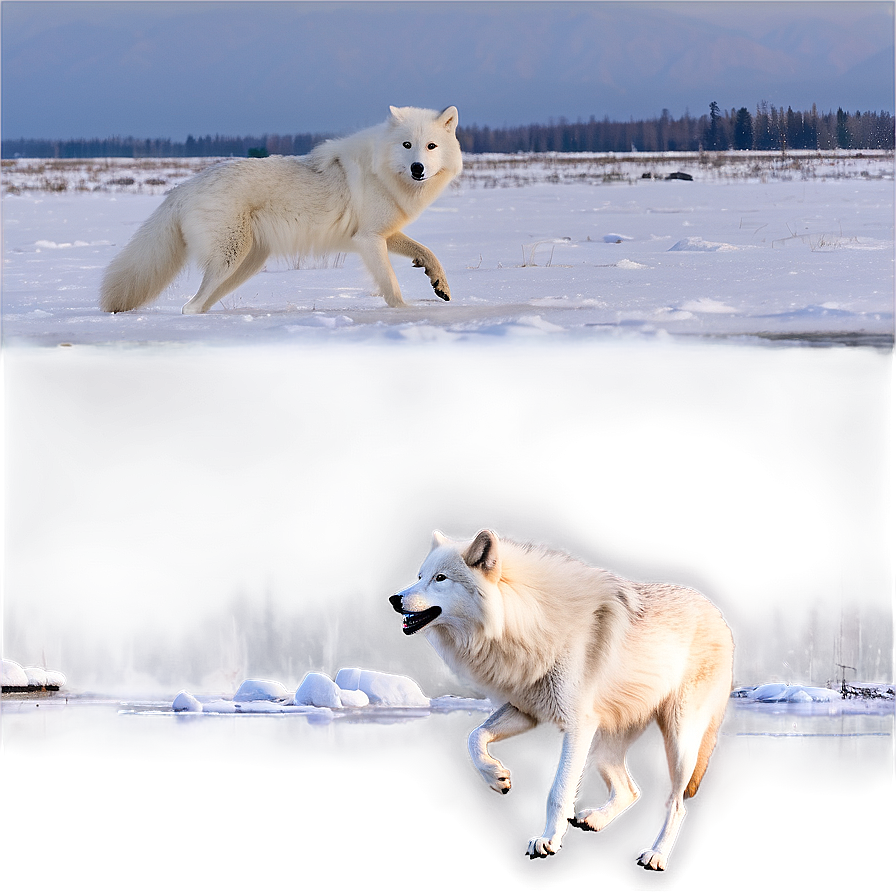 Arctic Wolf Mating Dance Png Fhx21 PNG Image