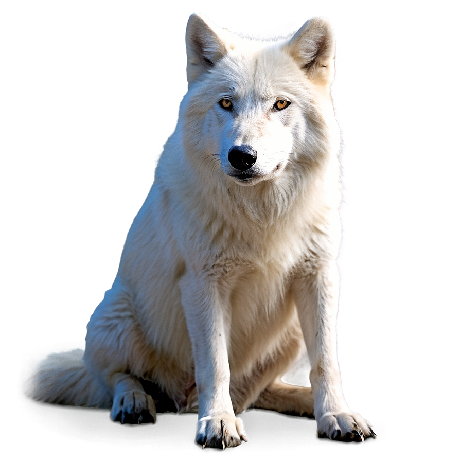 Arctic Wolf Sitting Png 06292024 PNG Image