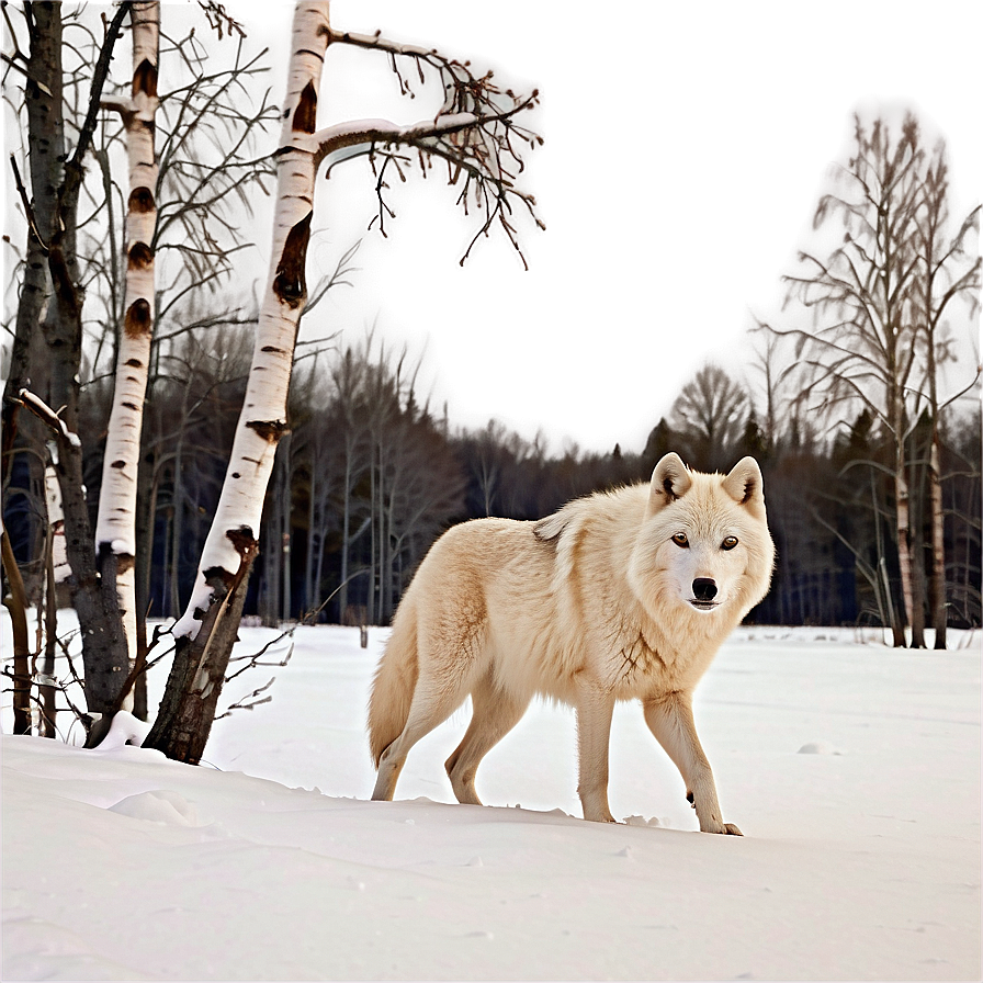 Arctic Wolf Winter Scene Png Jxf21 PNG Image