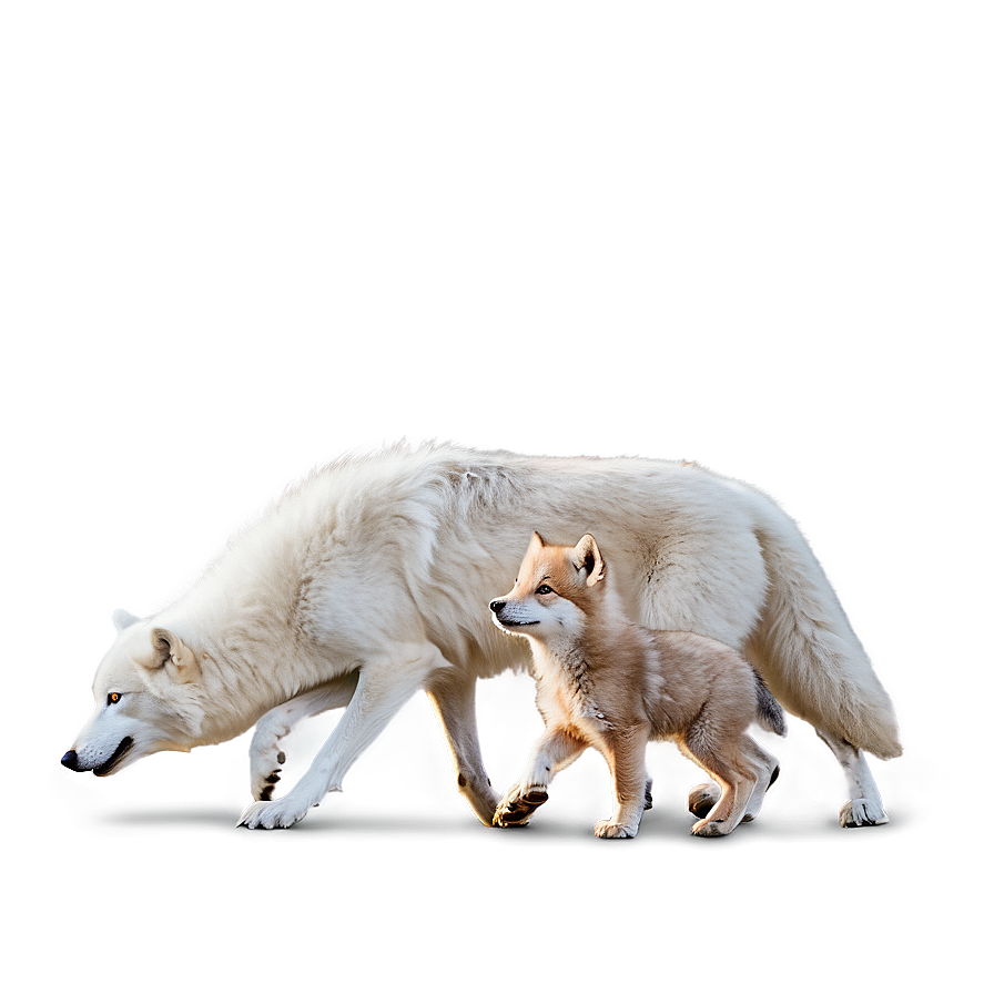 Arctic Wolf With Cubs Png Wbn PNG Image