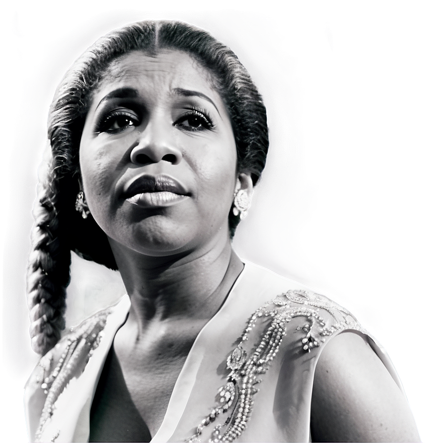 Aretha Franklin Black And White Png Wyd PNG Image