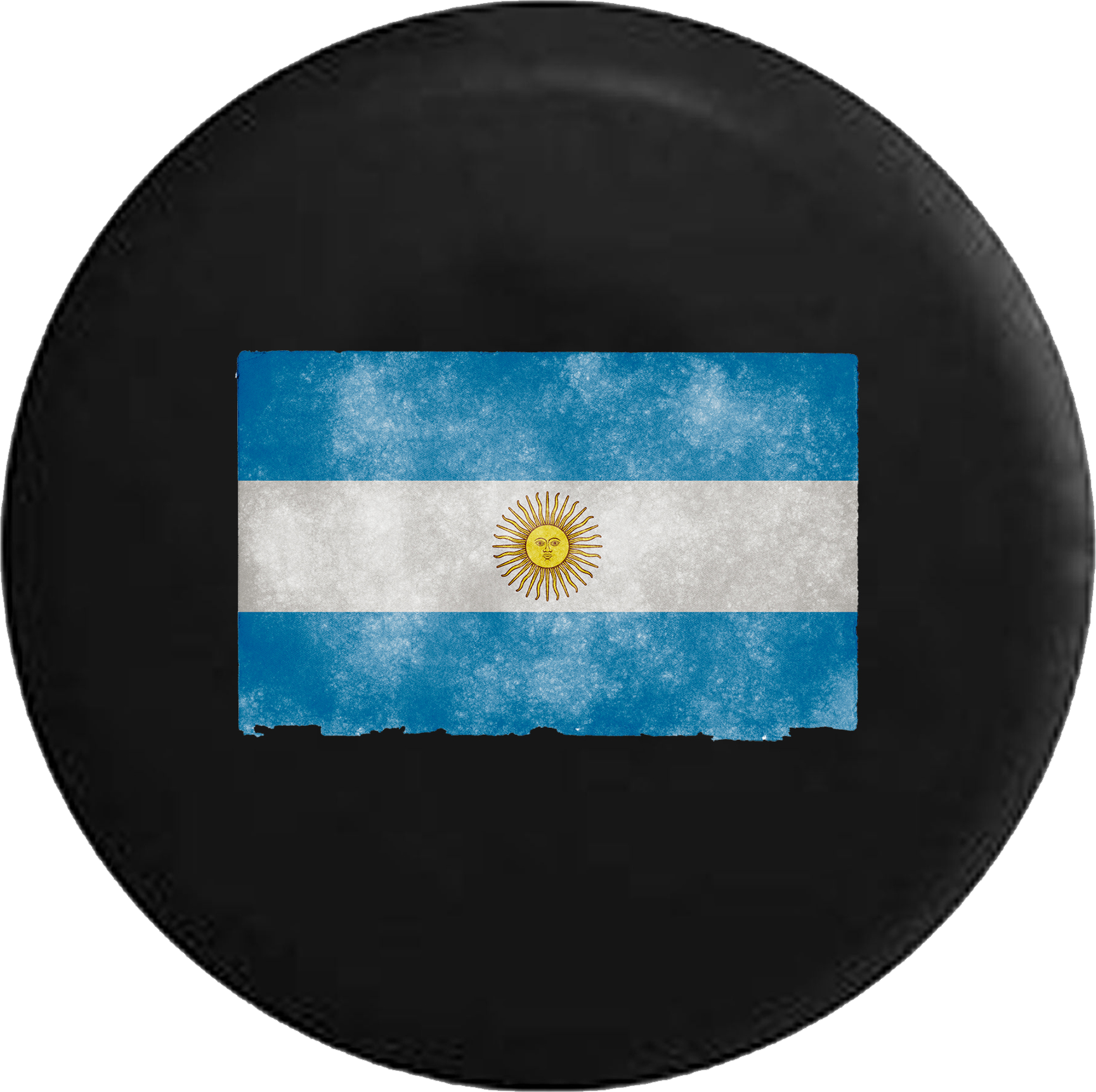 Argentinian Flag Vinyl Record Design PNG Image