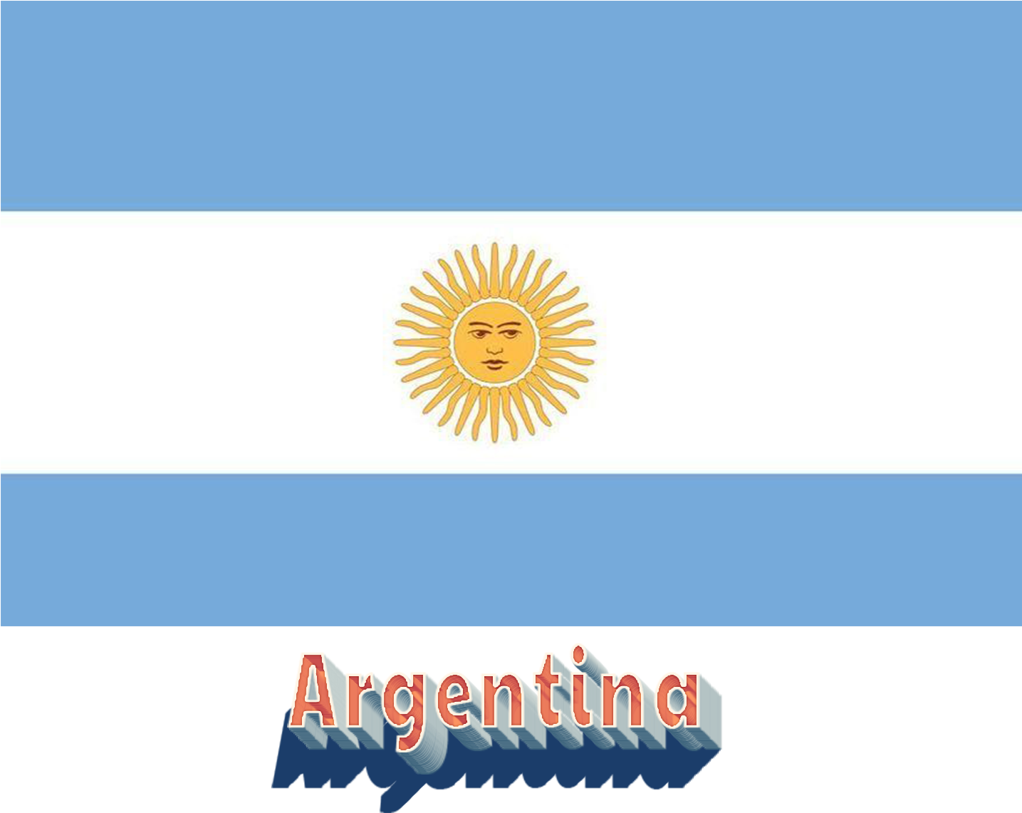 Argentinian Flagand Name Illustration PNG Image