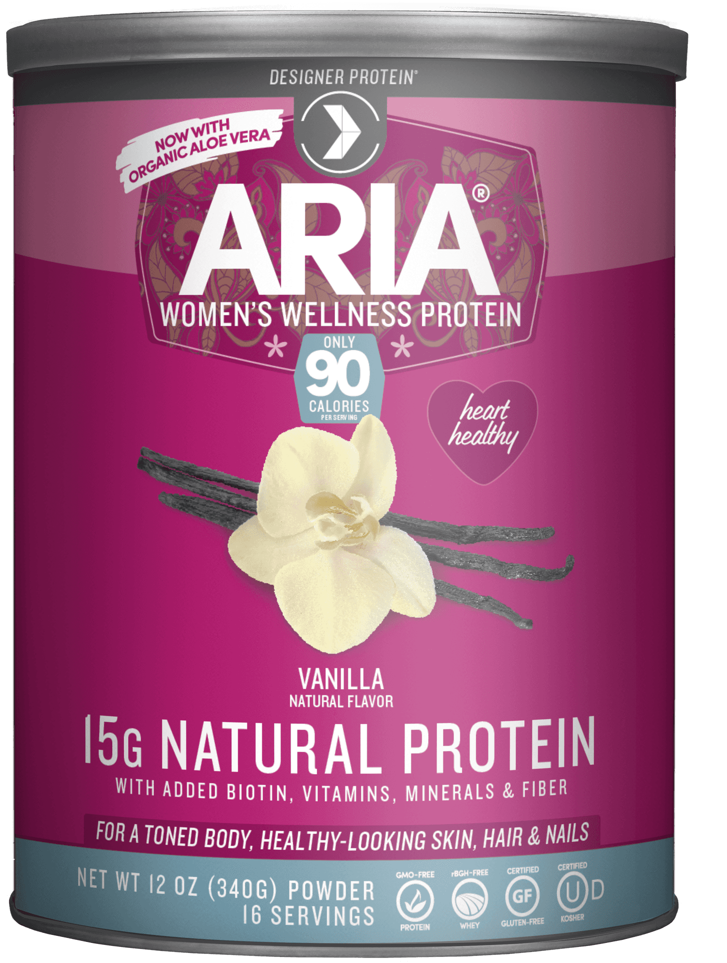 Aria Womens Wellness Protein Powder Vanilla PNG Image