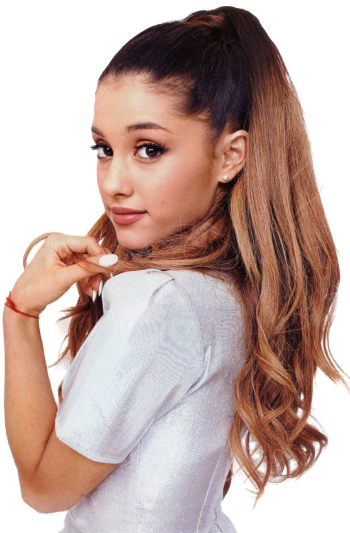 Ariana Grande White Top Pose PNG Image