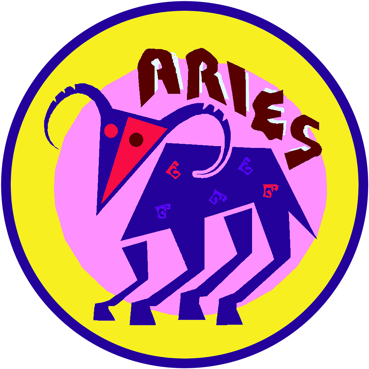 Aries Zodiac Sign Artwork PNG Image