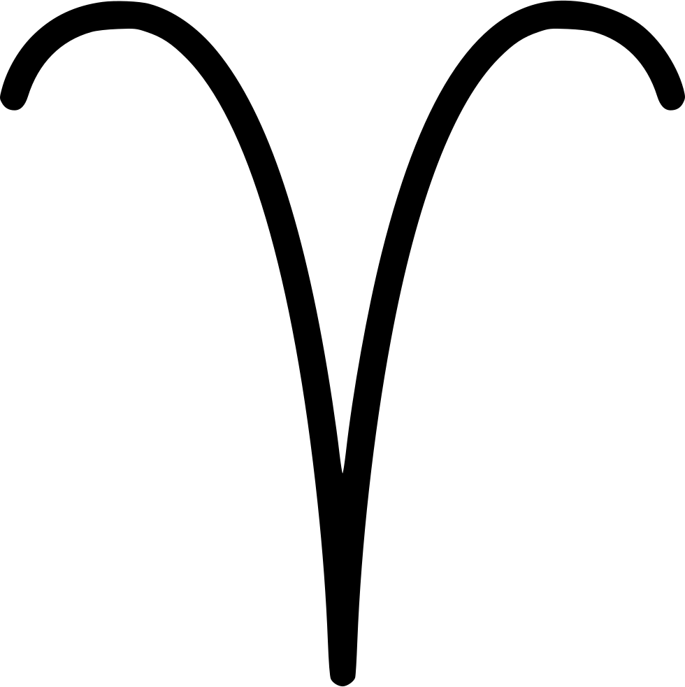 Aries Zodiac Symbol Black PNG Image