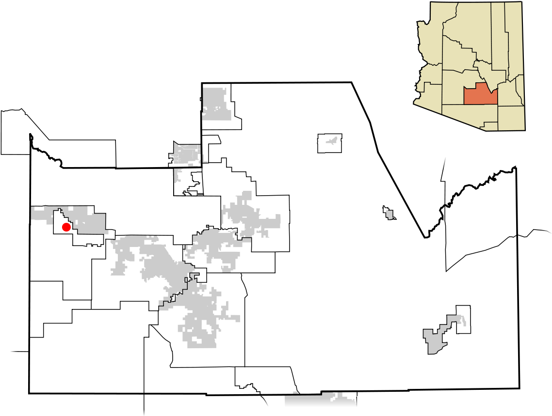 Arizona Mapwith County Outlinesand Inset PNG Image