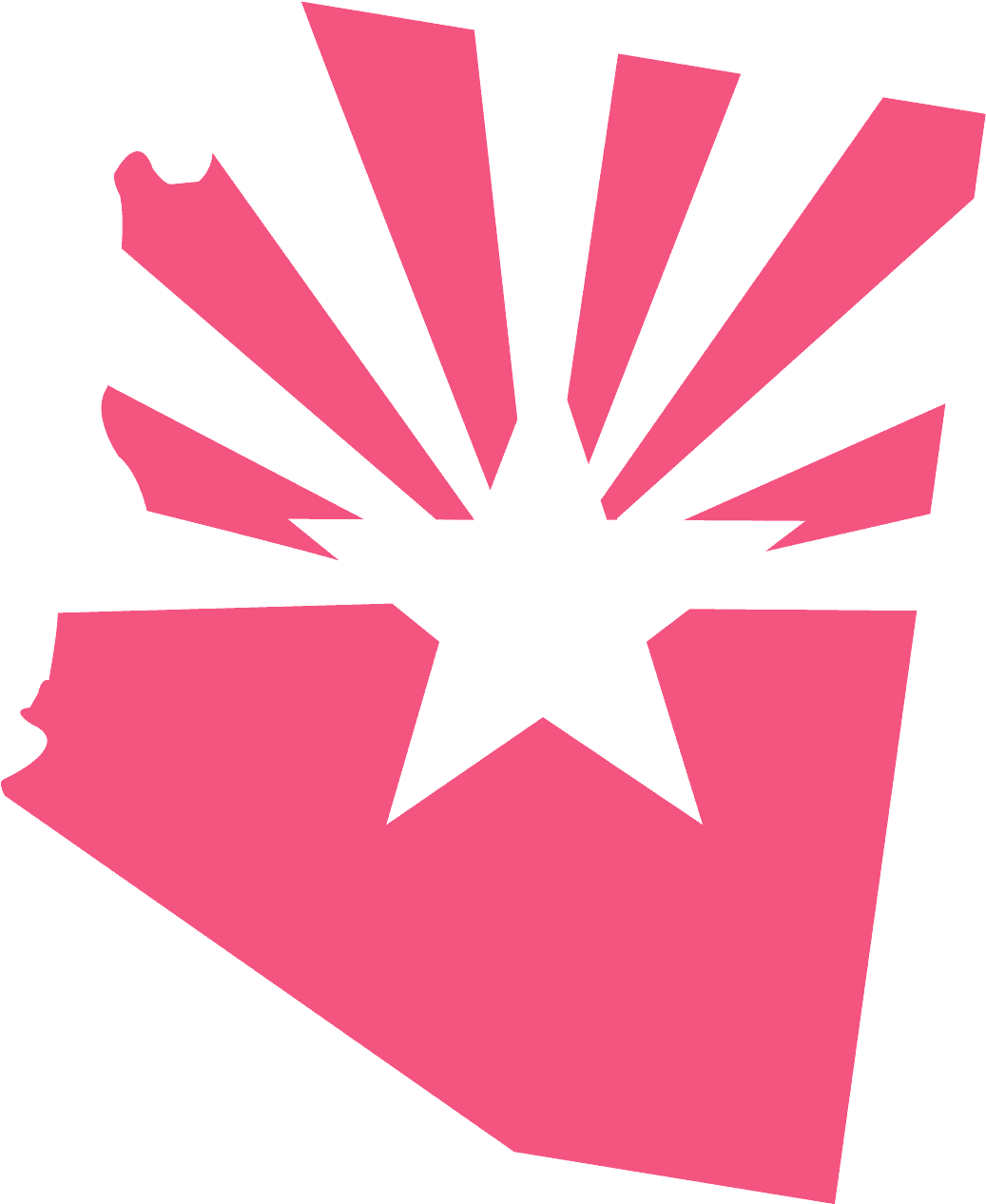 Arizona State Outlinewith Star PNG Image