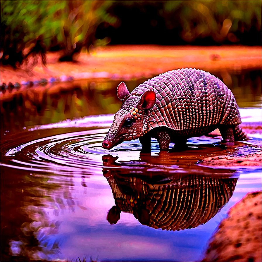 Armadillo Crossing Water Png Hdw PNG Image