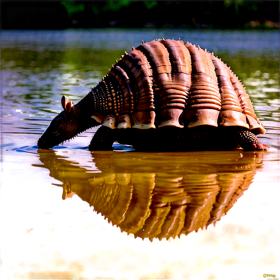 Armadillo Crossing Water Png Kyw PNG Image