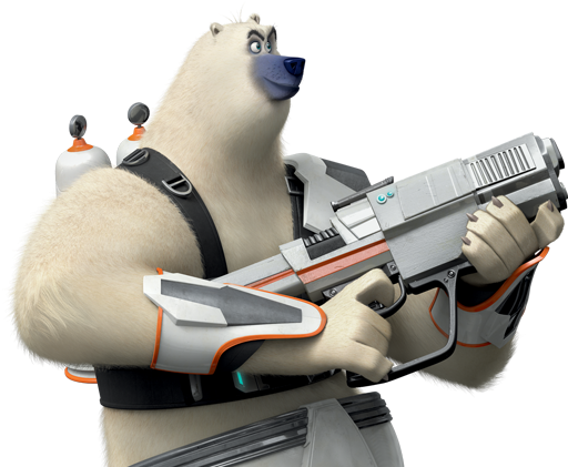 Armed Polar Bear Madagascar Character PNG Image