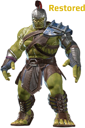 Armored Hulk Figure Restored PNG Image