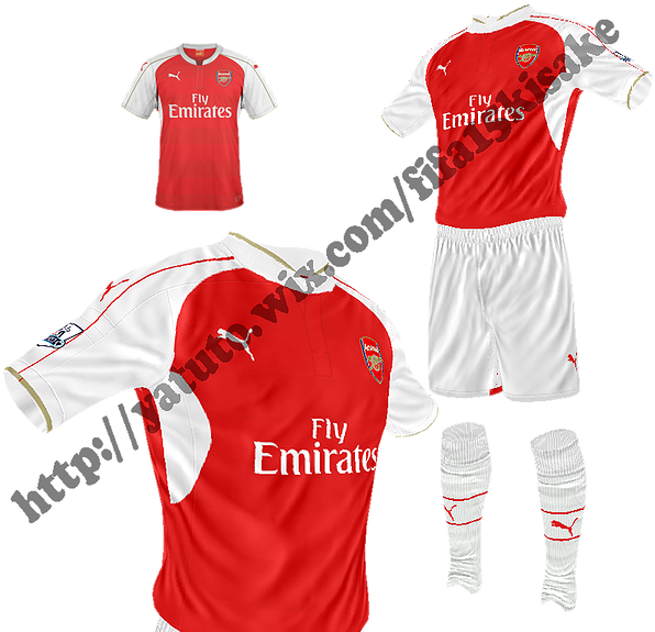 Arsenal Home Kit Design PNG Image