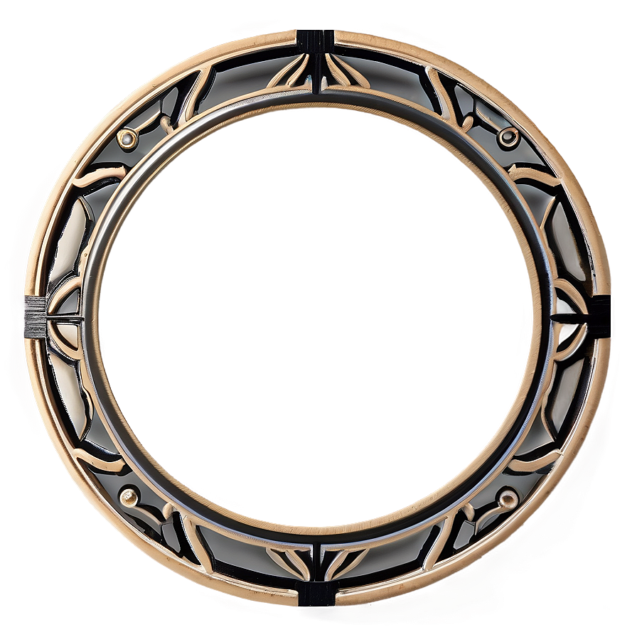 Art Deco Circle Frame Png Qtp79 PNG Image