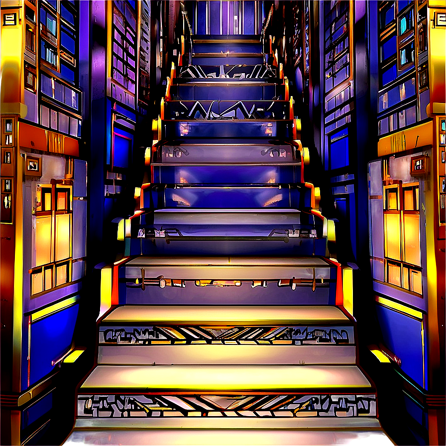 Art Deco Inspired Stairs Png Fwb PNG Image