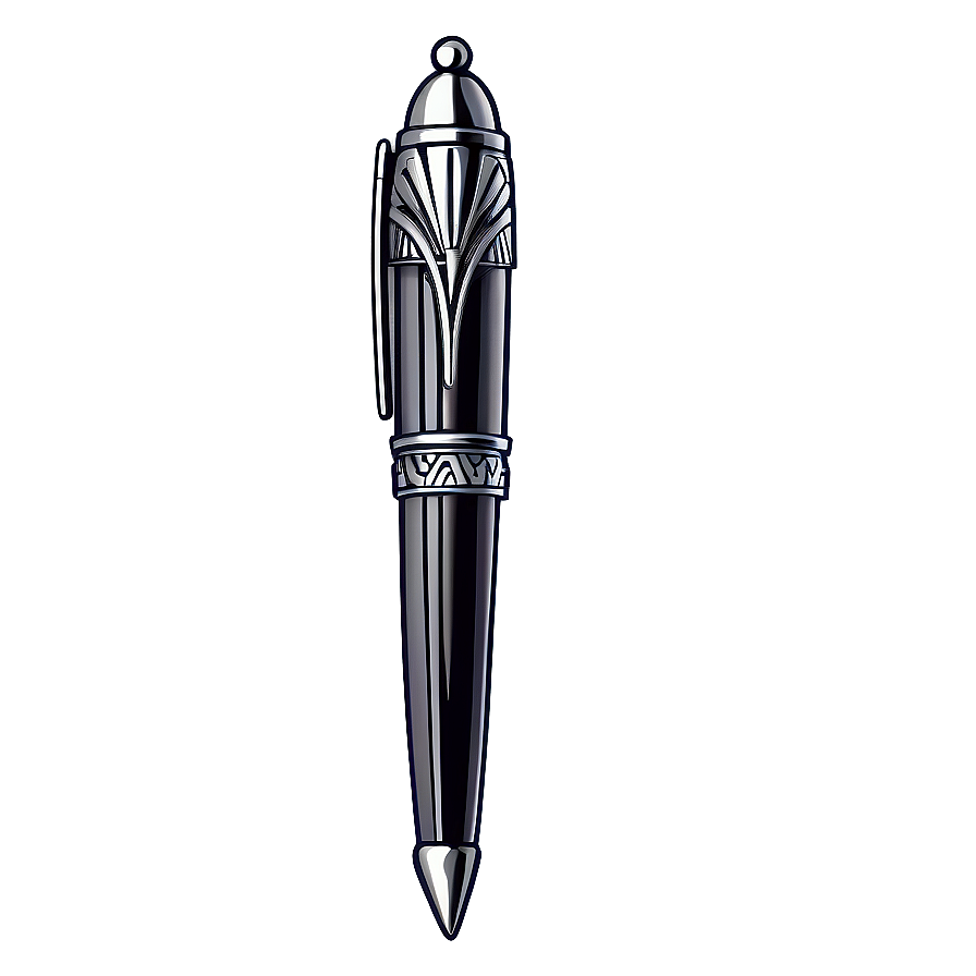 Art Deco Style Pen Png Cab42 PNG Image