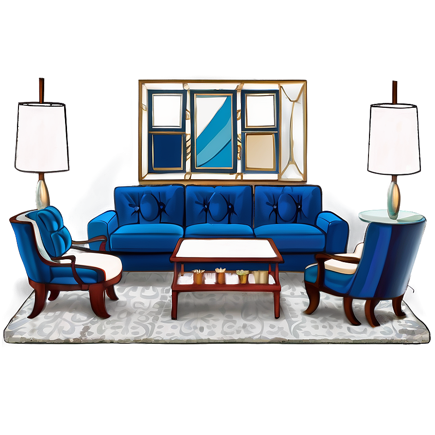 Art Nouveau Living Room Png 05242024 PNG Image