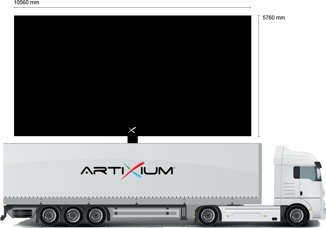 Articulated Truck Dimensions Graphic PNG Image