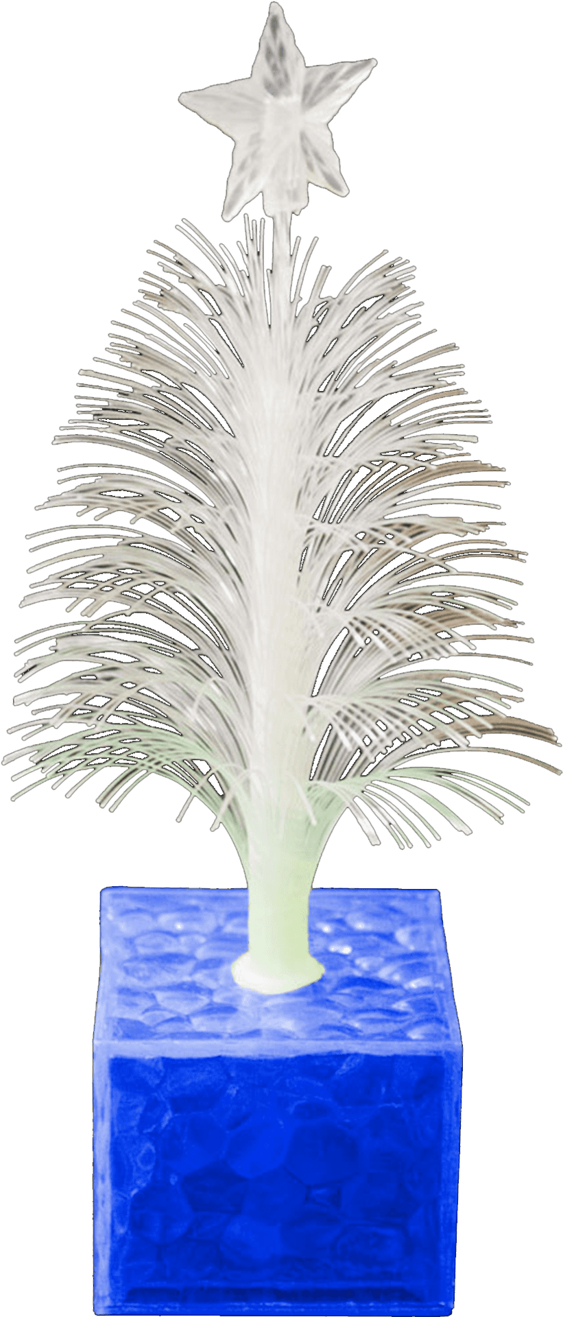 Artificial White Christmas Treein Blue Pot PNG Image