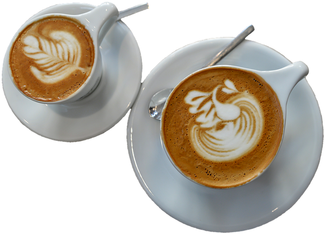 Artistic Cappuccino Coffee PNG Image