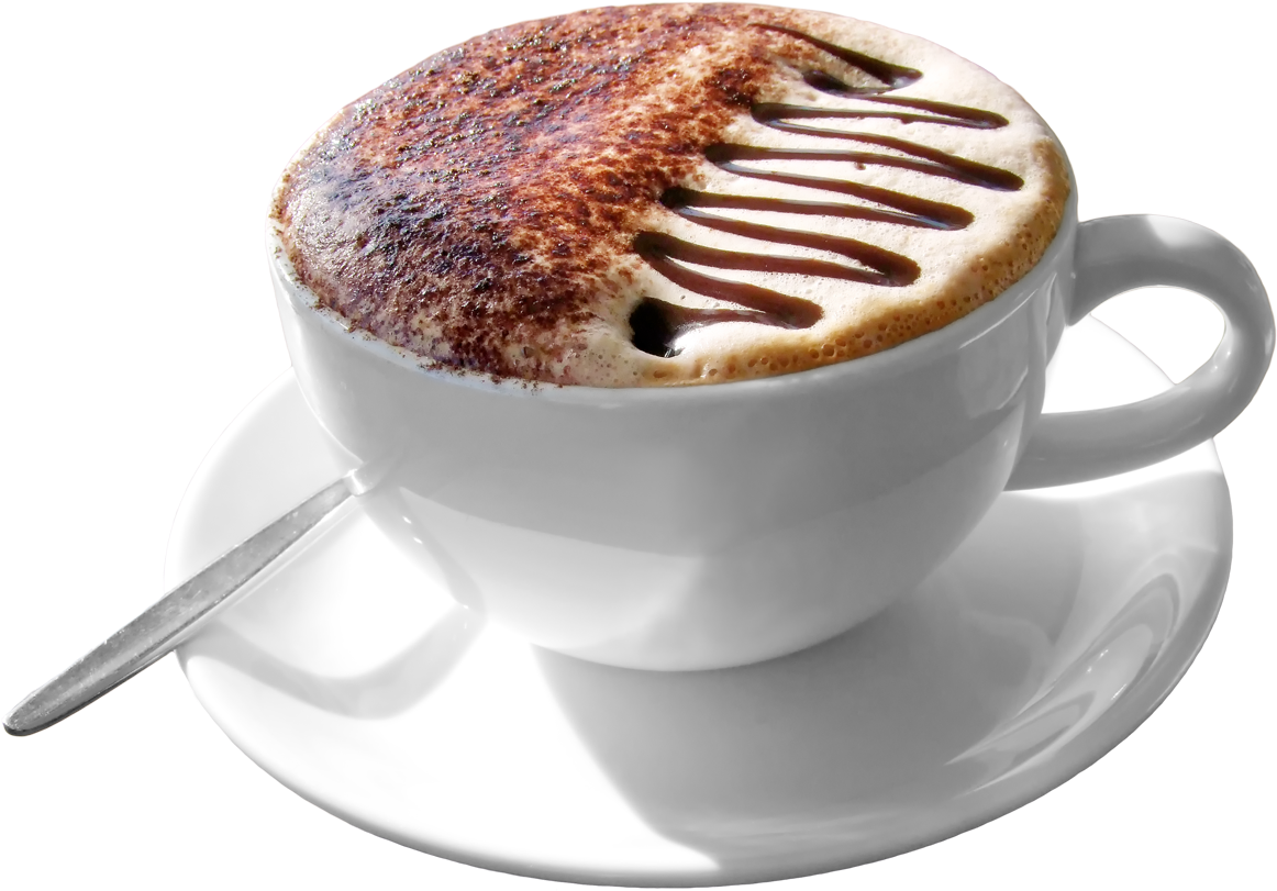 Artistic Cappuccinoin Cup PNG Image