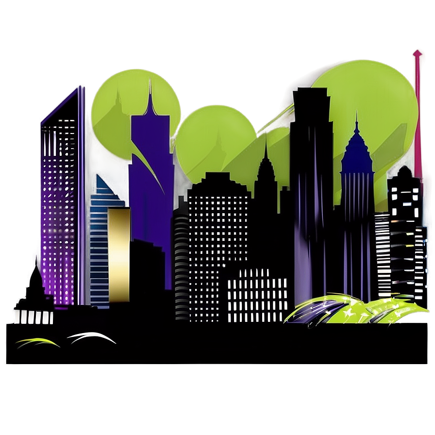 Artistic Cityscape Silhouette Png 06242024 PNG Image