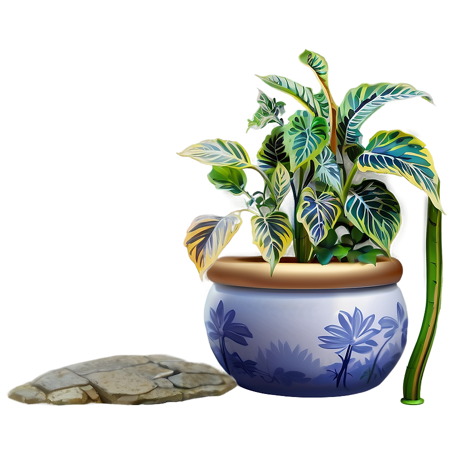 Artistic Floor Plant Png Jvb PNG Image