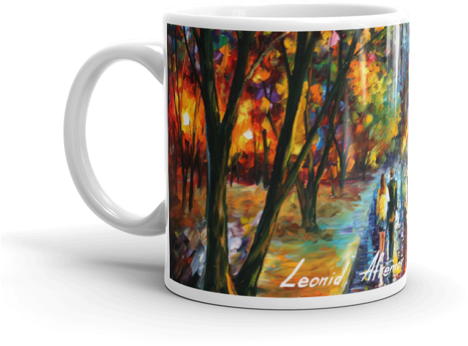 Artistic Forest Print Coffee Mug PNG Image