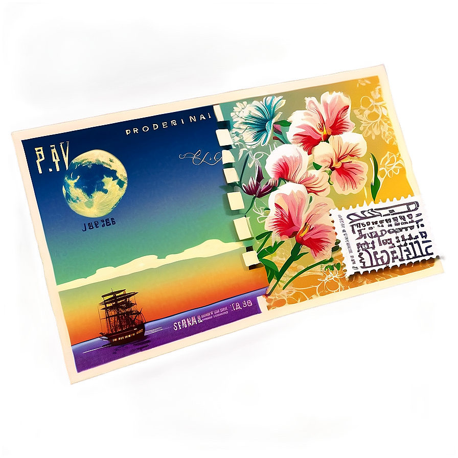 Artistic Postcard Stamp Png Pck60 PNG Image