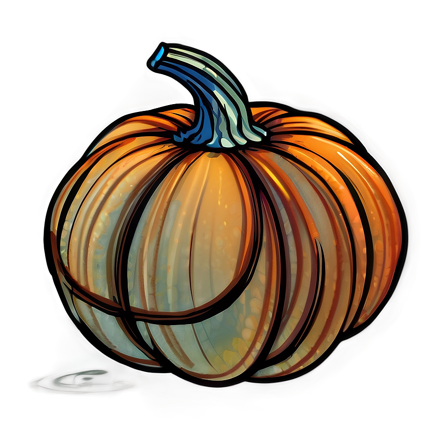 Artistic Pumpkin Outline Sketch Png 06202024 PNG Image