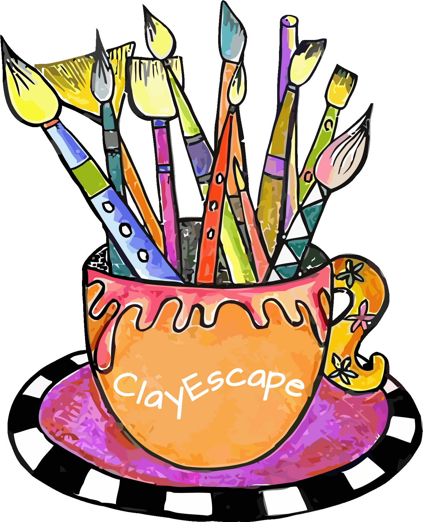 Artistic Toolsin Cup Illustration PNG Image