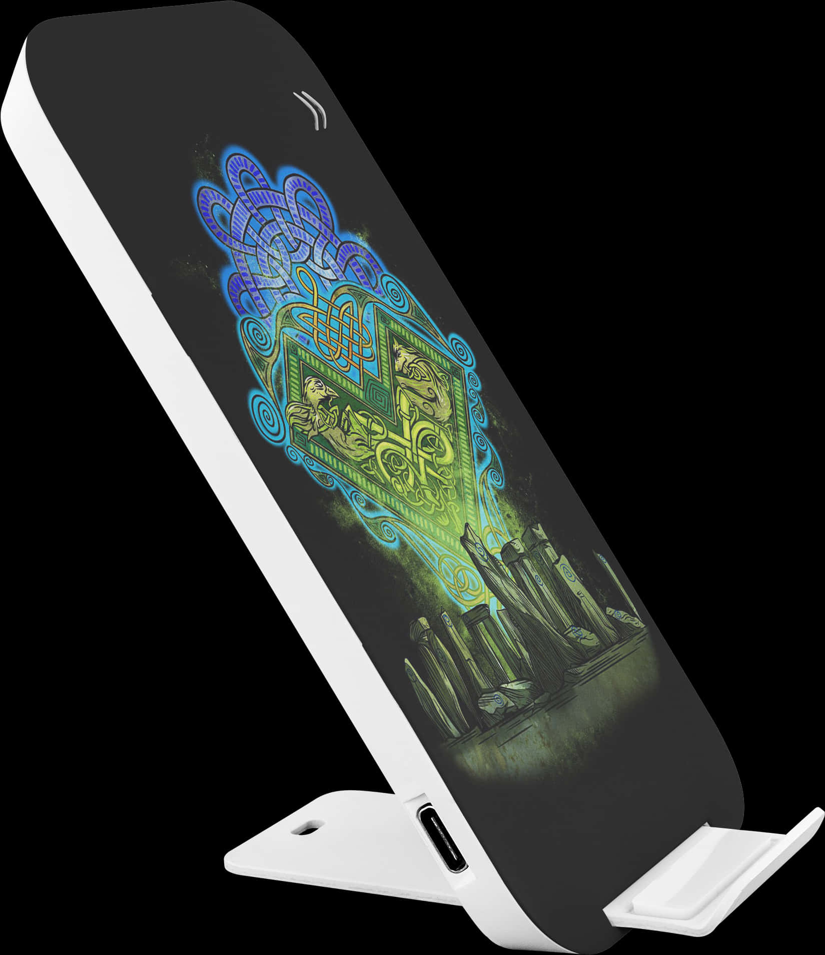 Artistic Wireless Charger Stand PNG Image