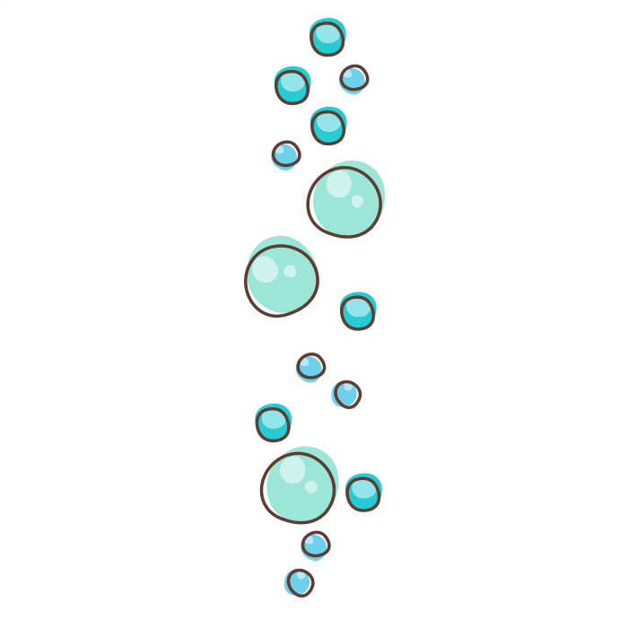 Ascending Bubbles Underwater PNG Image