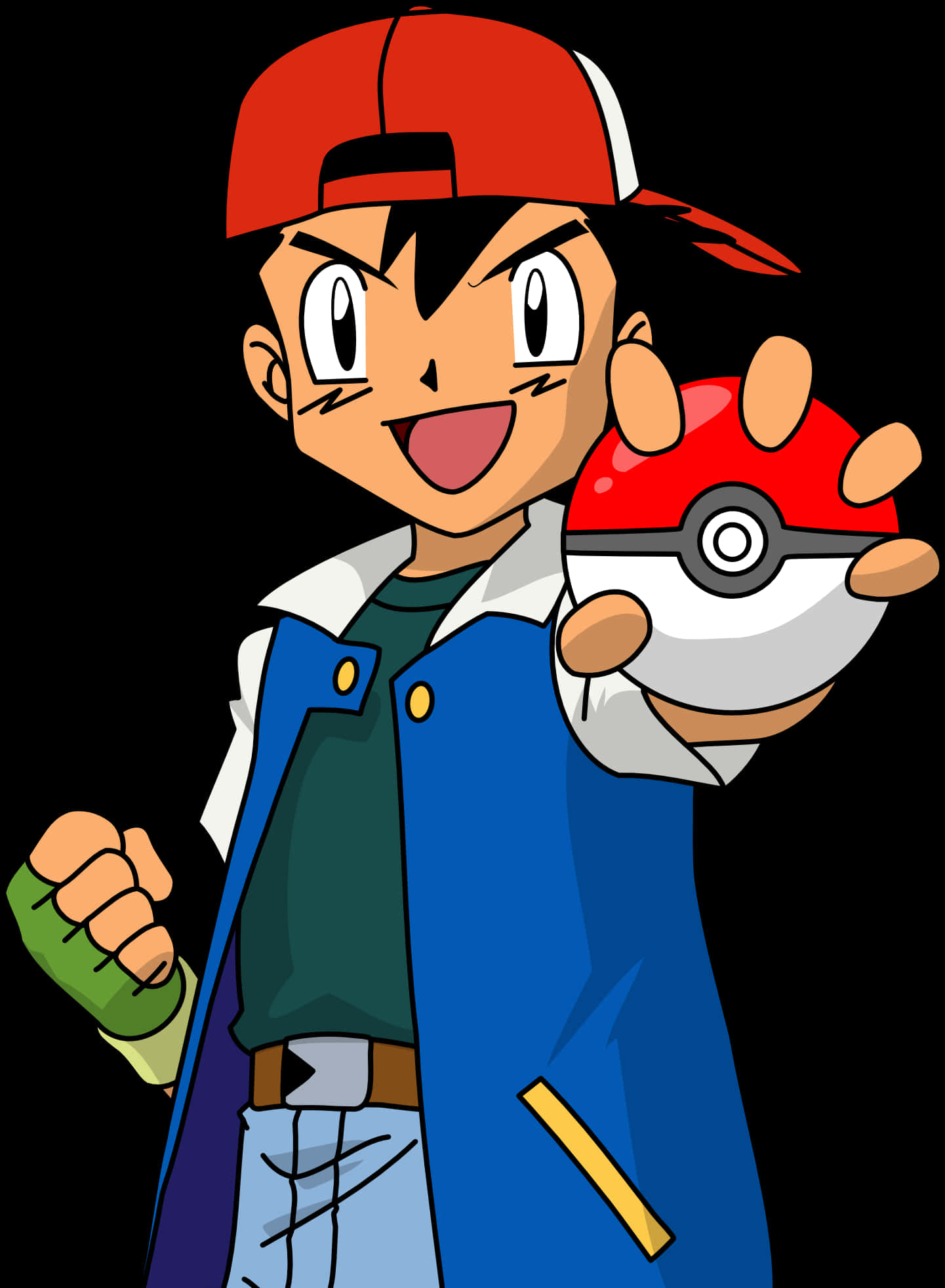 Ash Ketchum Pokemon Trainer Pose PNG Image