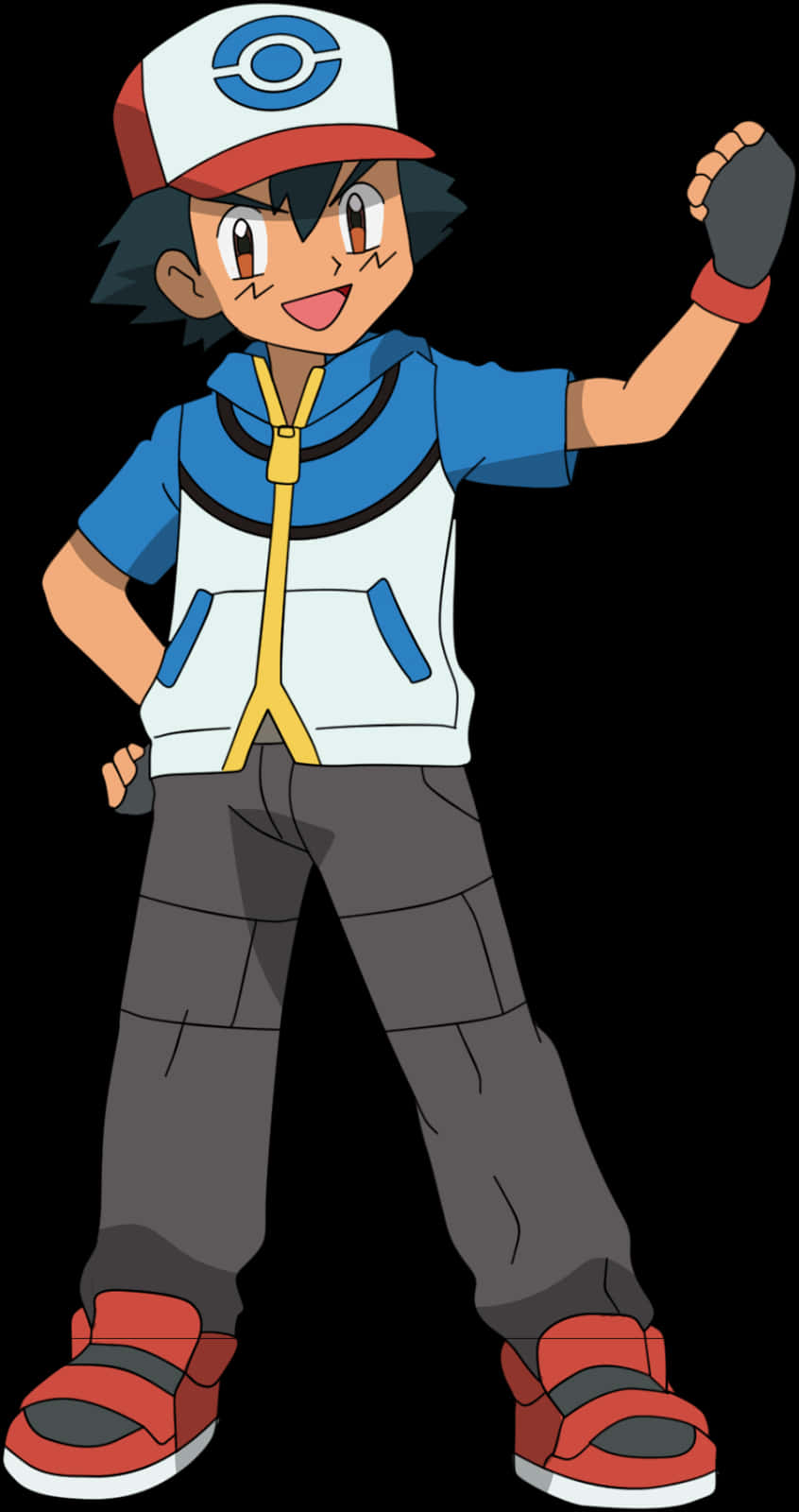 Ash Ketchum Pokemon Trainer Ready For Battle PNG Image