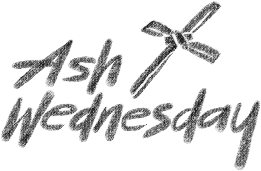 Ash Wednesday Chalkboard Text PNG Image