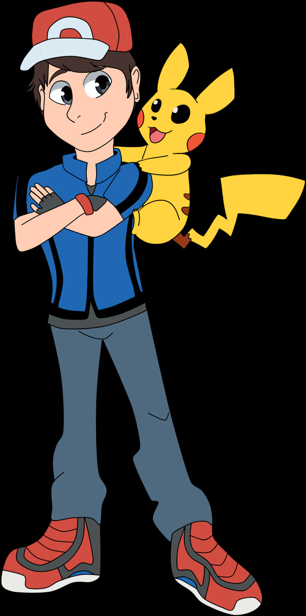 Ashand Pikachu Friends Forever PNG Image