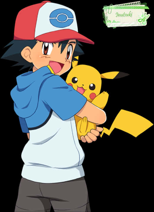 Ashand Pikachu Friends Forever PNG Image